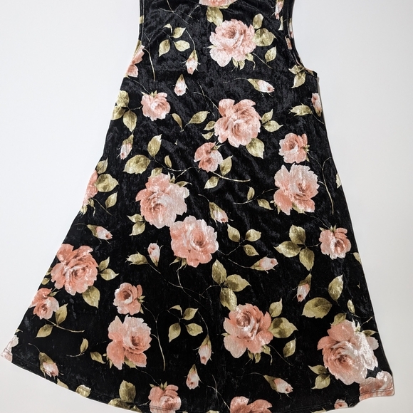 Red Lolly Dresses & Skirts - Black and Pink Strapless Velvet A-Line Midi Dress for Wedding Guests
